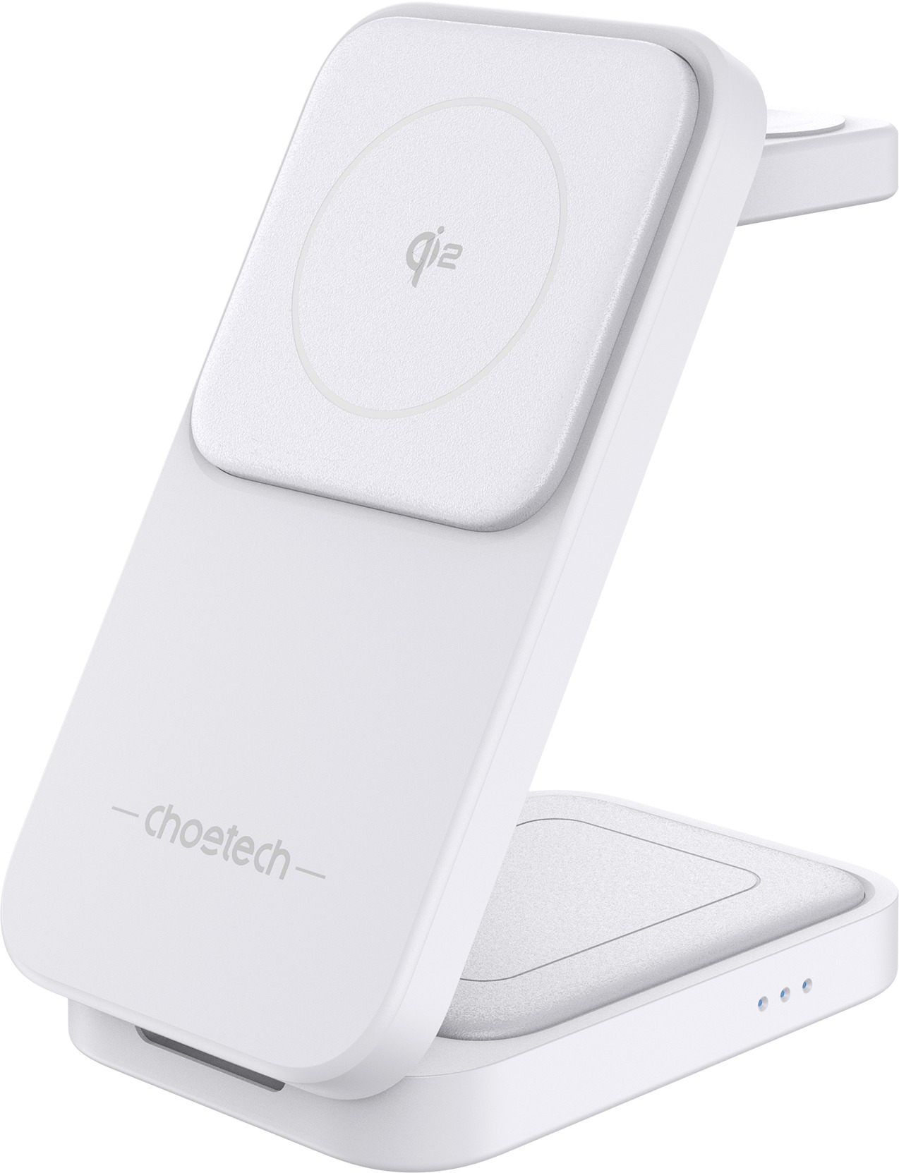Choetech 15W 3-in-1 Qi2 Certified Foldable Magnetic Wireless Charger–white