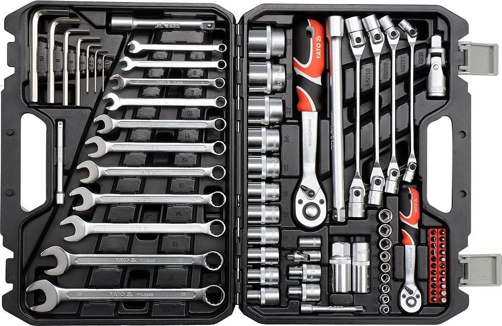 Yato YT-38781, 1/2″, 1/4″, krova készlet, 77 db