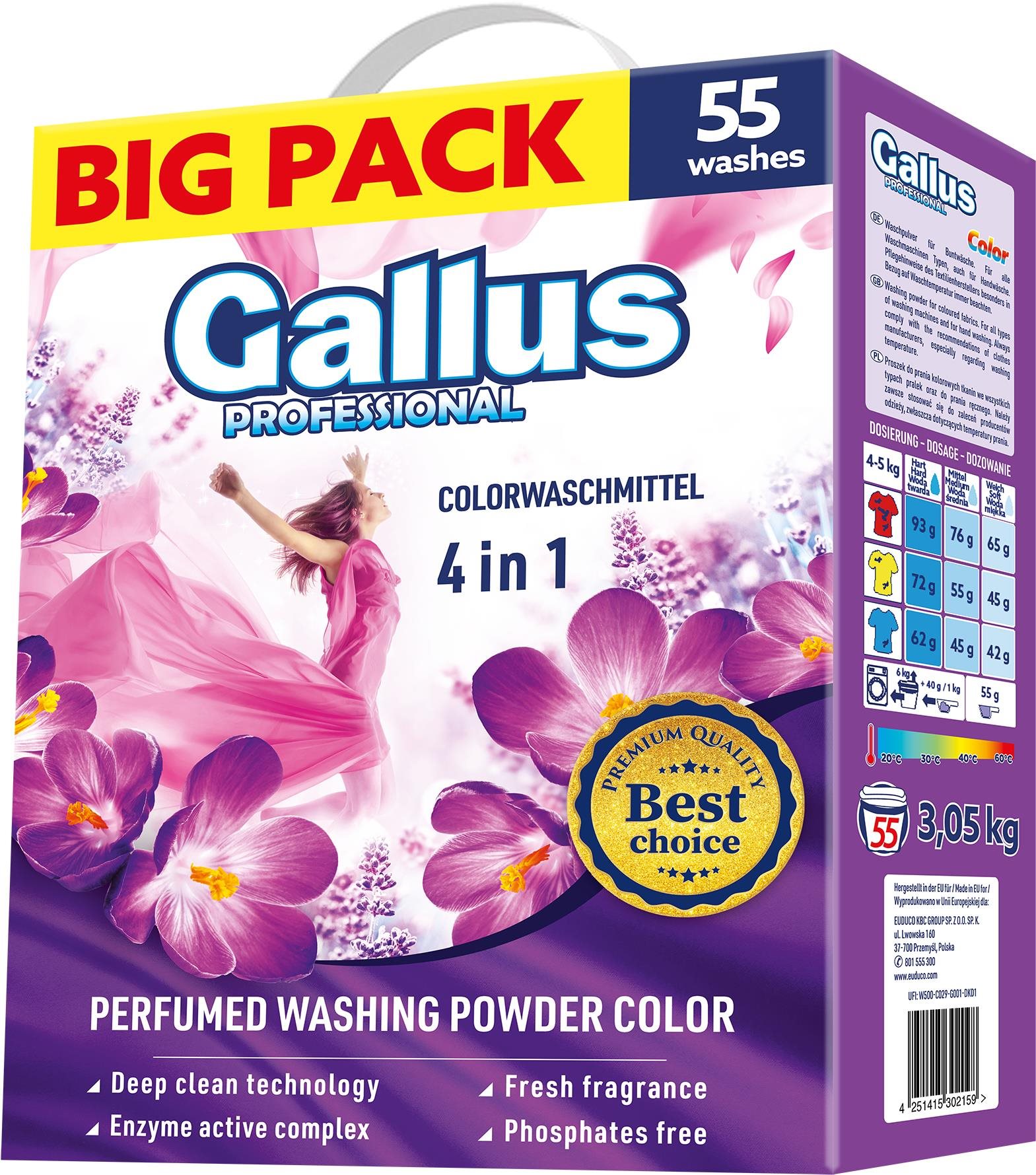 Gallus PROFESIONAL Color, 3,05 kg (55 mosás)